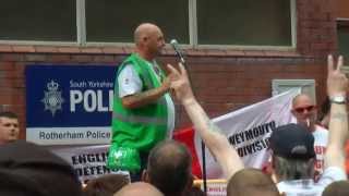 EDL in Rotherham 13 9 2014 Speeches, one minute silence and dispersal