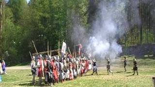 preview picture of video '1 Czech Medieval battle war historical fight Libusin 2009 medieval battle reenactment'