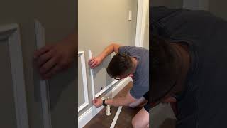 DIY box trim tutorial- Great weekend project! #accentwallideas #accentwall #diy