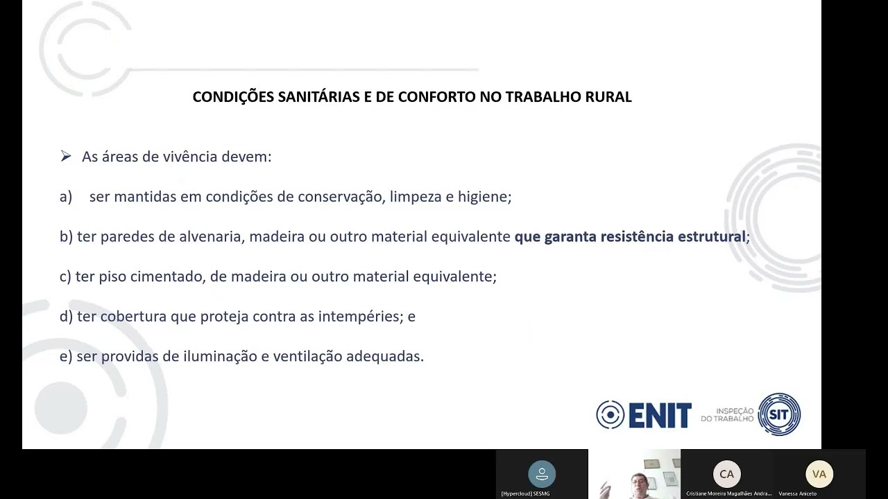 NR 31 Aula 1.8 Condições Sanitárias e de Conforto no Trabalho Rural - parte 1
