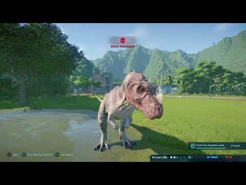 ceratosaurus hunting a struthiomimus