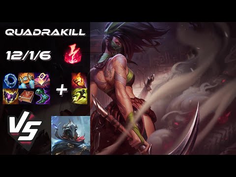 MID Akali vs Viktor [QUADRAKILL] - EU Grandmaster Patch 25.23