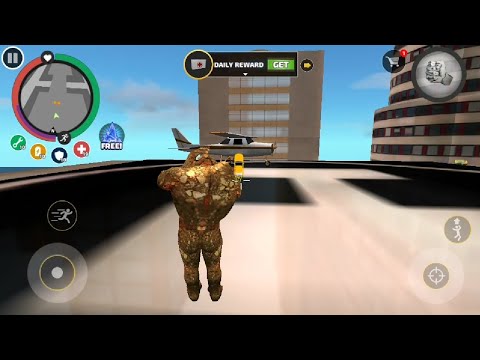 Rope hero:)Stone giant drives the aircraft. #rope hero game