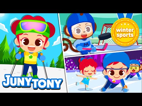 ❄Winter Sports | ⛷🏒🥌Figure Skating, Ski Jumping, Ice hockey, Luge! | Sport Songs for Kids | JunyTony