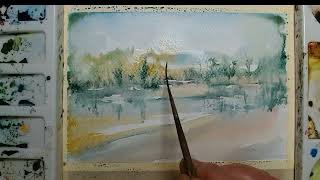 Fantasy Landscape Watercolor Painting | Wet on Wet Technique + Dry Brush Details