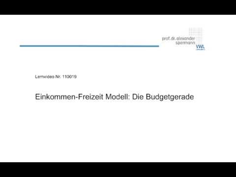 Einkommen  Freizeit Modell  Budgetgerade