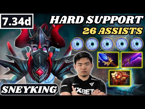 7.34d - Sneyking Lich Hard Support Gameplay 26 ASSISTS - Dota 2 Full Match Gameplay
