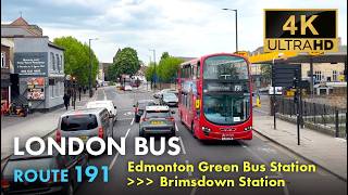 London Bus Ride, Route 191, Double Decker, 4K Virtual Tour Putney Edmonton Green To Brimsdown