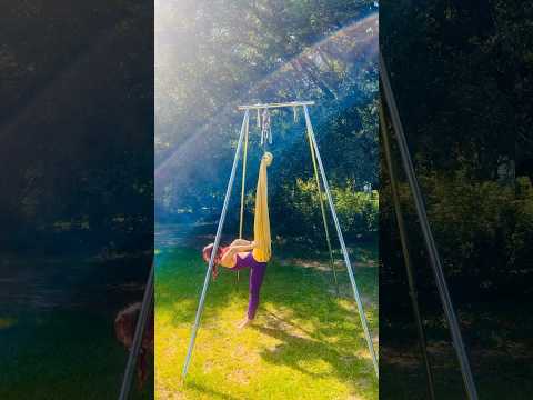 Easy Aerial Silk Backbend #aerialyoga #aerial #backbend #aerialsilk #aerialhammock