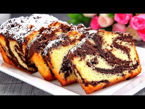 8-Spoon Cake that melts in your mouth! You'll bake this marble cake every day!