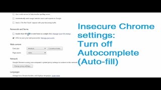 Insecure Chrome settings 