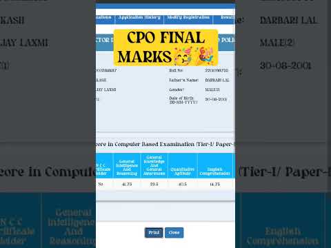 CPO FINAL MARKS 2022 !! SSC CPO MARKS !! #cpo #shorts #tranding