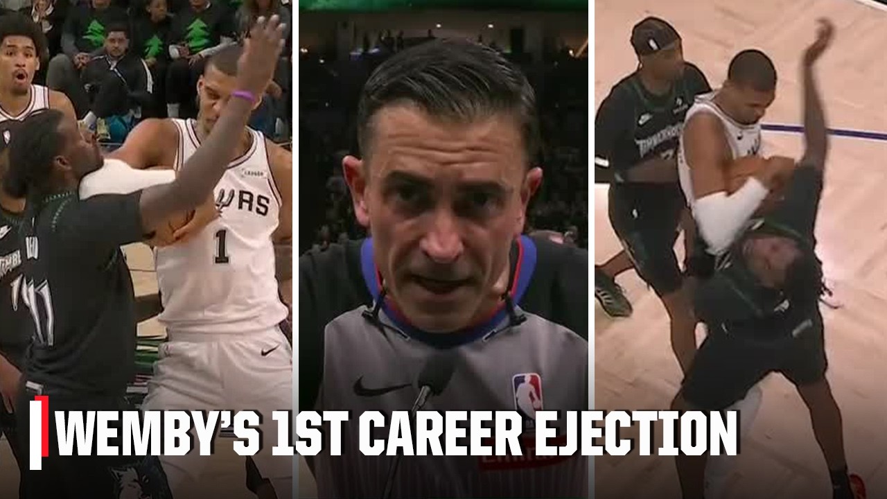 Victor Wembanyama ejected from Game 4 for elbowing Naz Reid 😳 | NBA on ESPN