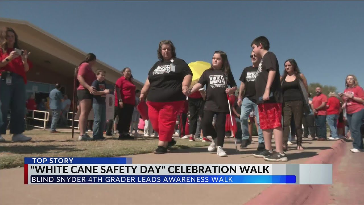 Legally blind Snyder student leads district in celebration walk