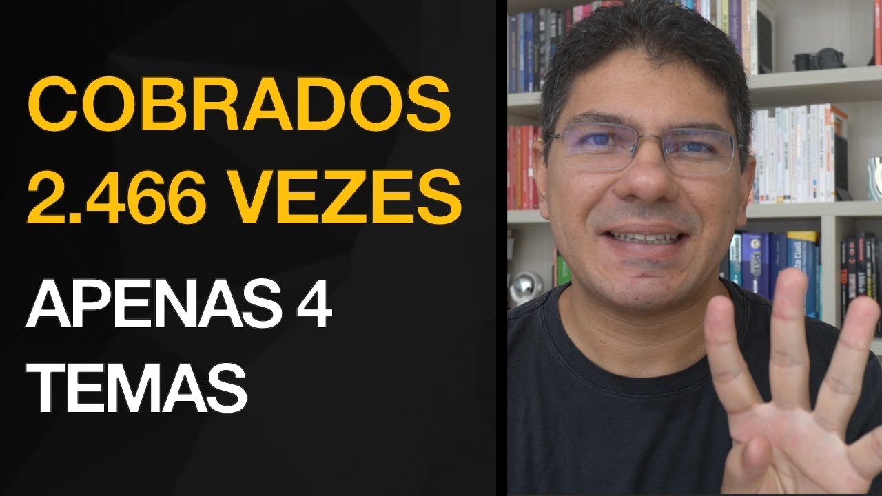 Quais os 4 Temas de Direito Constitucional que foram cobrados 2.466 vezes em Concursos?