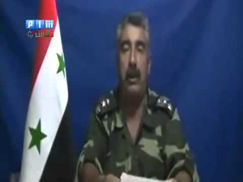 بيان يلقيه العقيد المنشق مالك عبد الحليم كردي يعلن فيه تبني الجيش السوري الحر لعدة عمليات عسكرية ضد قوات النظام