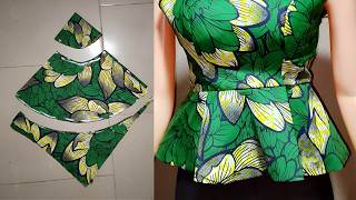 How to Cut and Sew a 360 Degree Peplum Flare | How to Attach 360 Degree Peplum Flare to Half Bodice.