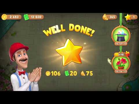 Gardenscapes Level 2230 With No Boosters - Hard Level - Bonus Scene With Austin