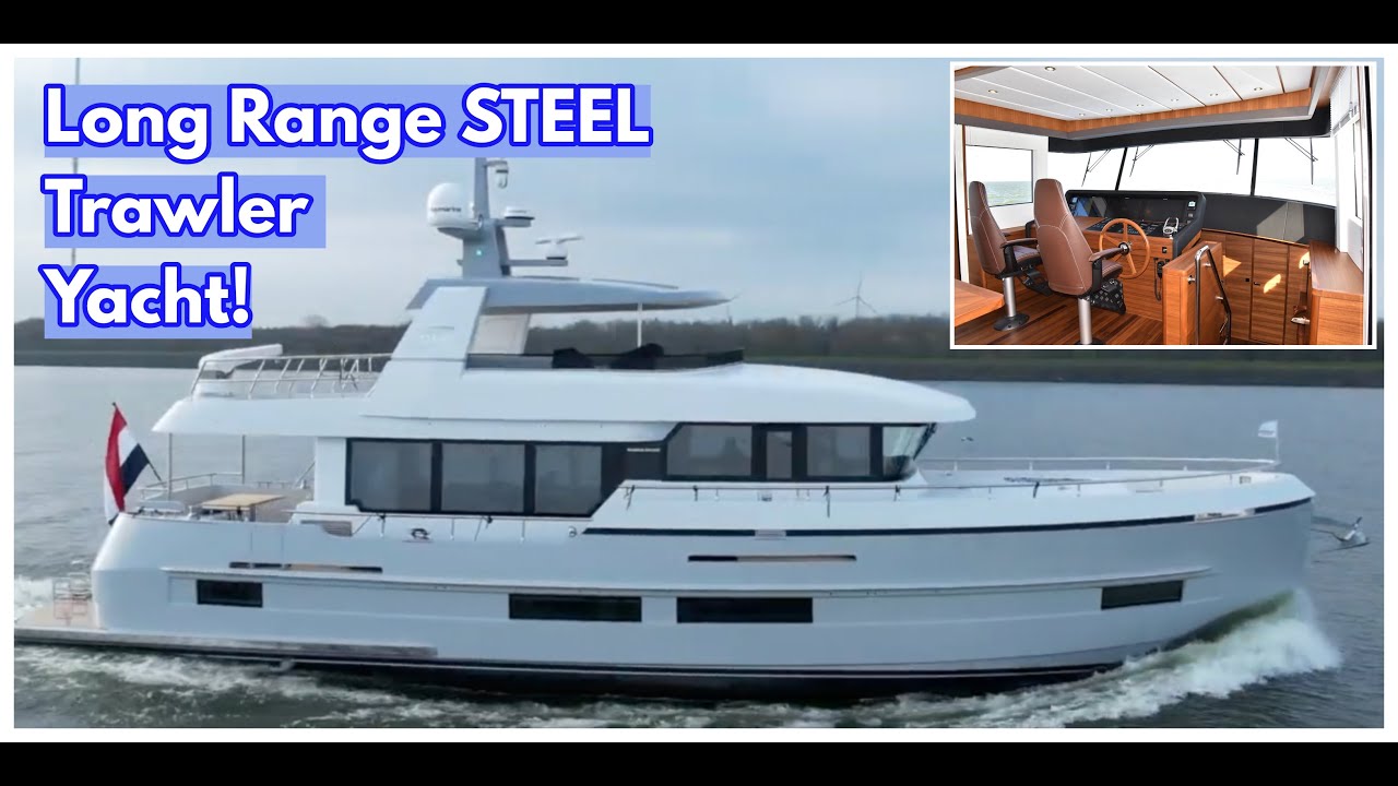 Check Out This STEEL Hull TRAWLER YACHT With A 4,000 NM Range!