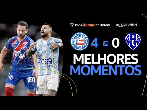 Gols e lances de Bahia x Paysandu