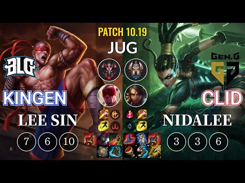 BLG Kingen Lee Sin vs GEN Clid Nidalee Jungle - KR Patch 10.19