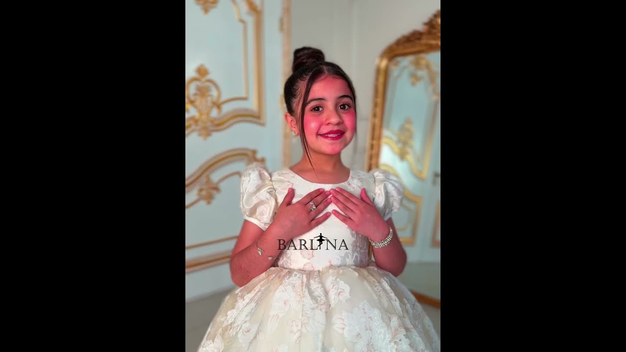 فستان بناتي سكري منفوش منقوش بزهور - 12 سنة