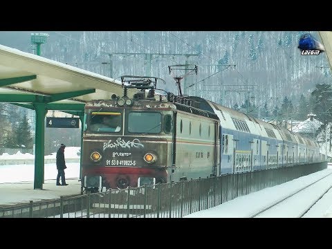060-EA1"Murdaria" 41-0823-5 & R3001 Bucuresti Nord-Brasov in Gara Sinaia Station [Winter Edition]