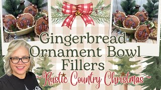 🎄🤎 Gingerbread Ornie Bowl Fillers || Primitive Country || Whimsical Cute Faces