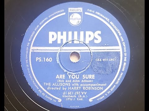 The Allisons 'Are You Sure' 1961 78 rpm