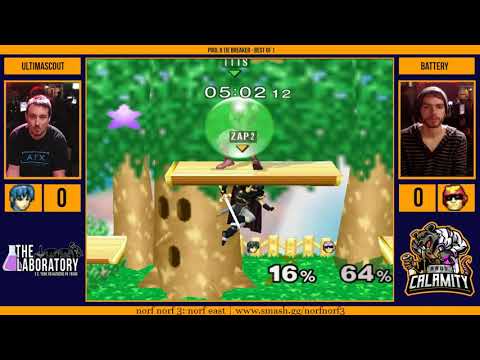 norf norf III | UltimaScout (Marth) vs Battery (Falcon) - Top 24 Winners Side - Melee