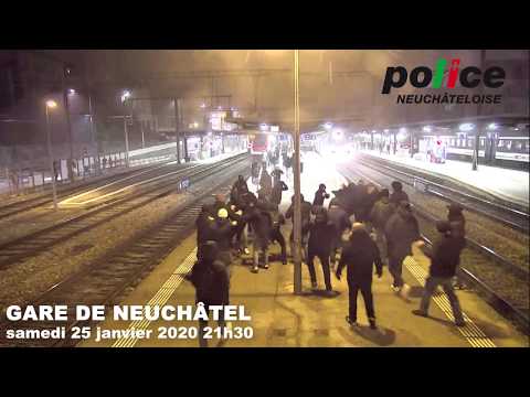 Violences entre supporter, gare de Neuchâtel, 25.01.2020