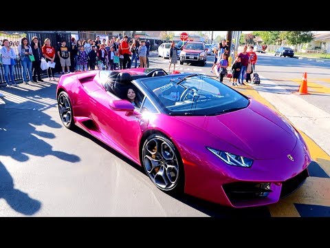Picking up My Daughter From Elementary School In A Lamborghini | Familia Diamond Video