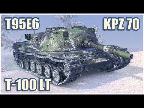 T-100 LT, T95E6 & Kpz 70 • WoT Blitz Gameplay
