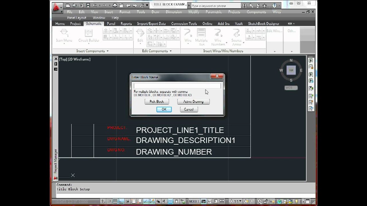 AutoCAD Electrical: Title Block Setup Method