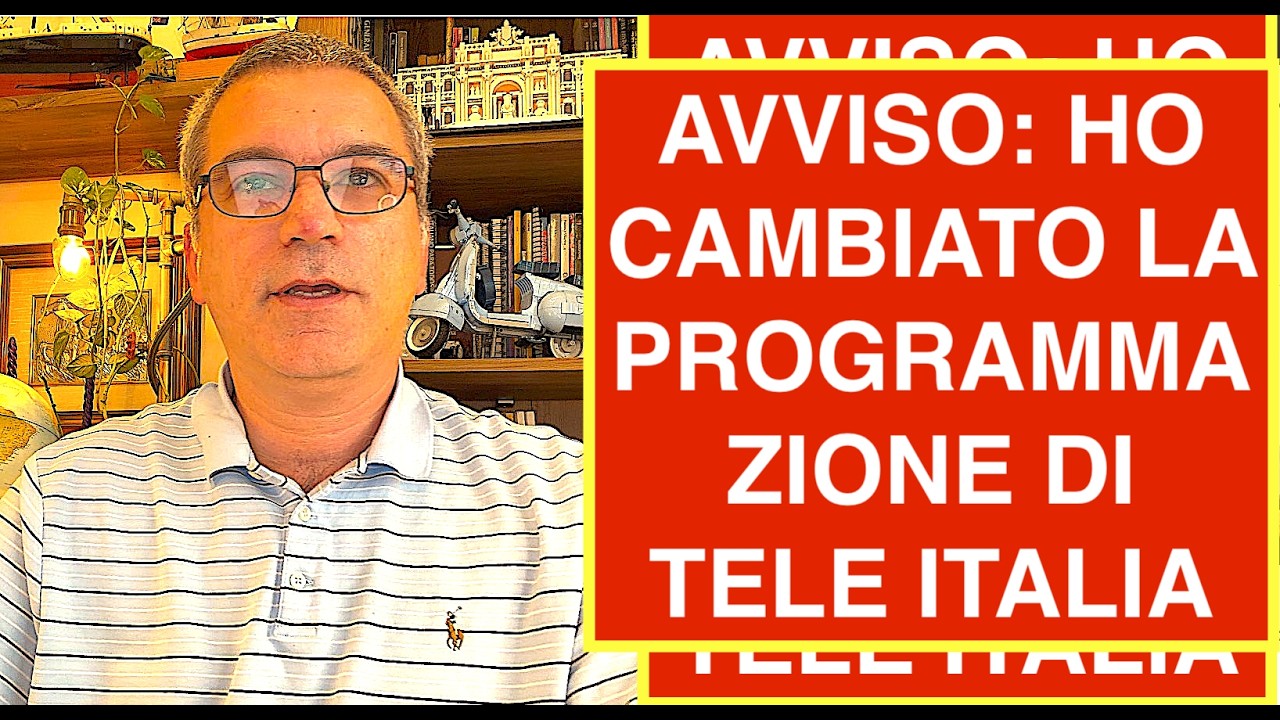 AVVISO: HO CAMBIATO LA PROGRAMMAZIONE DI TELE ITALIA