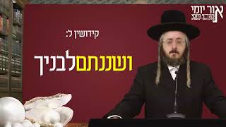 הרב מנחם מנדל פומרנץ | אור יומי מהדף היומי - קידושין ל • ושננתם לבניך •
