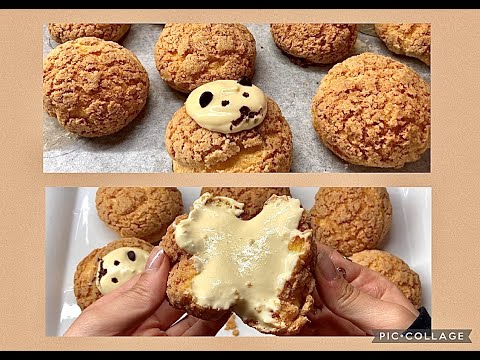 Recette de choux au craquelin 🤤/ Crème vanille 🥯🤍