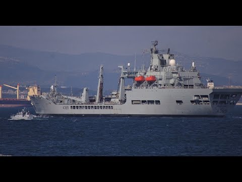RFA Wave Knight (A389) leaving Gibraltar