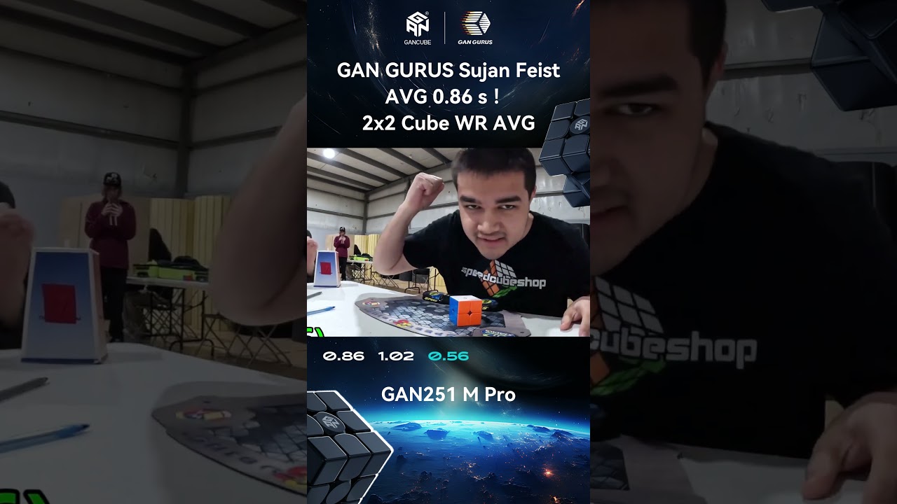 GANCUBE - Sujan Feist WR 0.86s Average 2x2 Cube