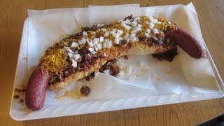 Dogzilla Hot Dog Double E's 4lb Chili Dog Eating Challenge | Randy Santel