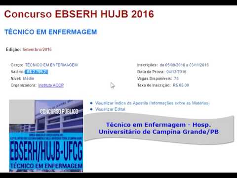 Concurso Técnico de Enfermagem HUJB UFCG