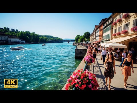 ✨ Walking in Basel, Switzerland 🇨🇭| 4K Tour of One of the Most Beautiful Swiss Cities ❤️ | Windy Day