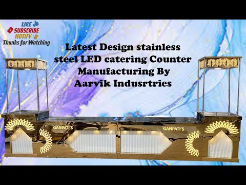 Latest Design Of Stainless Steel LED Catering Counter