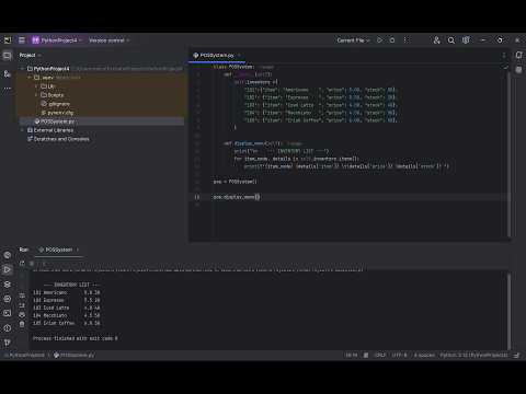Python Mini Project Pos System