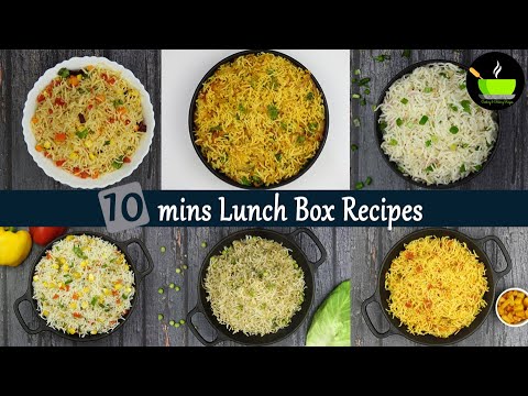 10 mins Lunch Box Recipes| Indian Lunch Box Ideas| Quick & Instant Lunch Box Recipes - Leftover Rice
