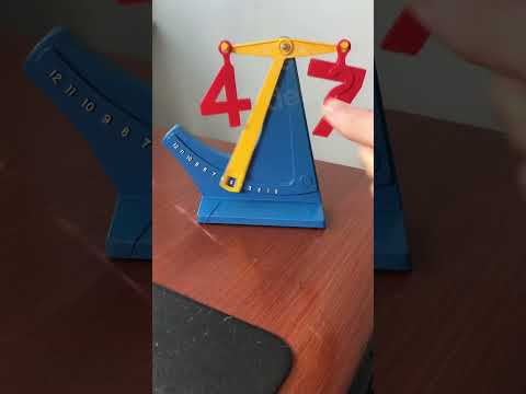 Yellow plastic hook n look numerical balance