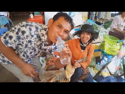 Asian Street Food View - Cambodian Market Food In Phnom Penh - Foods And People Activities