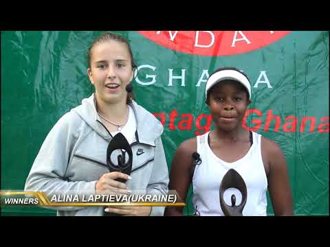 Sasha Natalie Chimedza from Zimbabwe and Alina Laptieva from Ukraine win J5 girls' doubles winners