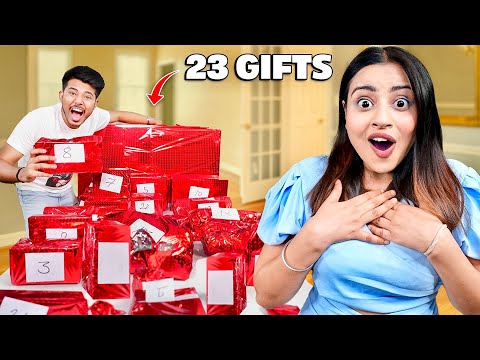 23 Gifts for Her 23rd Birthday ! *Mayank Surprised Nishu*