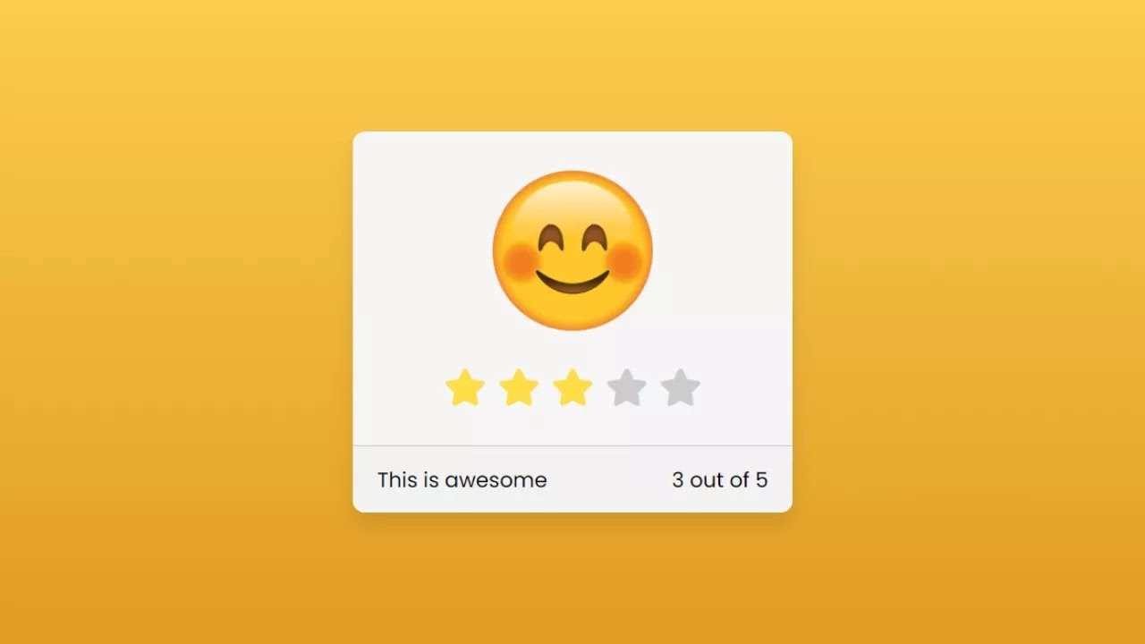 Create An Emoji Star Rating With HTML,CSS & JavaScript